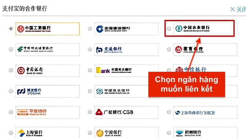 lựa chọn ngân hàng liên kết
